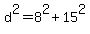 d%5E2+=+8%5E2+%2B+15%5E2
