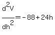 d%5E2V%2Fdh%5E2=-88%2B24h