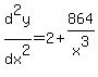 d%5E2y%2Fdx%5E2+=+2%2B864%2Fx%5E3