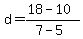 d+=+%2818+-+10%29%2F%287+-+5%29