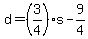 d+=+%283%2F4%29%2As+-+9%2F4