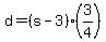d+=+%28s+-+3%29%2A%283%2F4%29