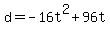 d+=+-16t%5E2+%2B+96t