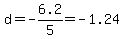 d+=+-6.2%2F5+=+-1.24