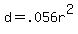 d+=+.056r%5E2