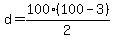 d+=+100%28100-3%29%2F2