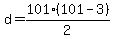 d+=+101%28101-3%29%2F2