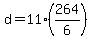 d+=+11%2A%28264%2F6%29