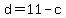 d+=+11+-+c