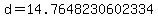 d+=+14.7648230602334