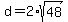 d+=+2%2A+sqrt%2848%29