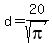 d+=+20%2Fsqrt%28pi%29