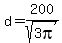 d+=+200%2Fsqrt%283pi%29