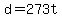d+=+273t