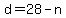 d+=+28+-+n
