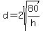 d+=+2sqrt%2880%2Fh%29