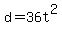 d+=+36t%5E2