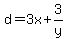 d+=+3x%2B+3%2Fy
