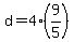 d+=+4%2A%289%2F5%29