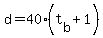 d+=+40%2A%28t%5Bb%5D+%2B+1%29
