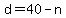 d+=+40+-+n