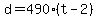 d+=+490%2A%28t+-+2%29