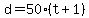 d+=+50%28t+%2B+1%29