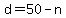 d+=+50+-+n