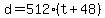 d+=+512%28t%2B48%29