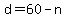 d+=+60-n