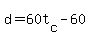 d+=+60t%5Bc%5D+-+60