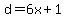 d+=+6x+%2B+1