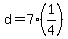d+=+7%2A%281%2F4%29