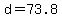 d+=+73.8