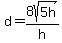 d+=+8sqrt%285h%29%2Fh