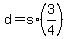 d+=+s%2A%283%2F4%29