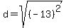 d+=+sqrt%28%28-13%29%5E2%29