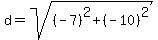 d+=+sqrt%28%28-7%29%5E2%2B%28-10%29%5E2%29