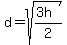 d+=+sqrt%28%283h%29%2F2%29