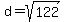 d+=+sqrt%28122%29