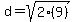 d+=+sqrt%282%289%29%29