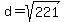 d+=+sqrt%28221%29