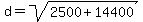 d+=+sqrt%282500+%2B+14400%29