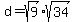 d+=+sqrt%289%29%2Asqrt%2834%29