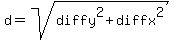 d+=+sqrt%28diffy%5E2+%2B+diffx%5E2%29