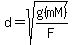 d+=+sqrt%28g+%28m+M%29%2FF%29