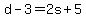 d-3=2s%2B5