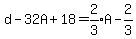d-32A%2B18+=+expr%282%2F3%29A+-+2%2F3