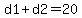 d1%2Bd2=20