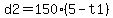 d2=150%285-t1%29
